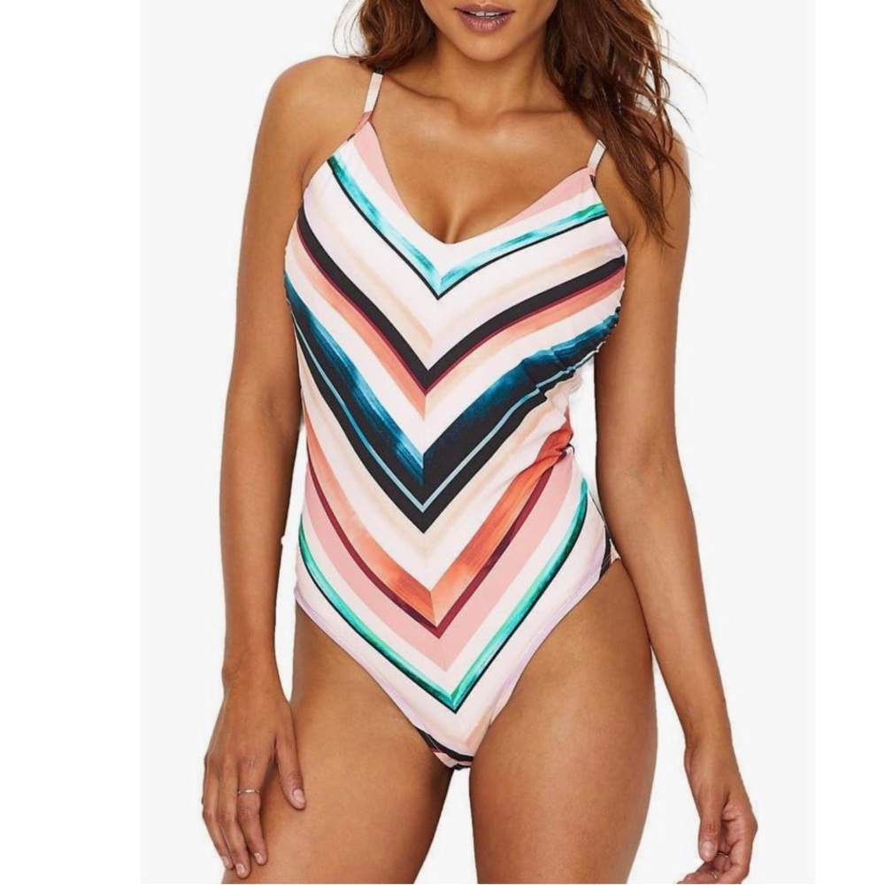 La Blanca Women's Delux Bra Cup Halter One Piece Swimsuit size 16